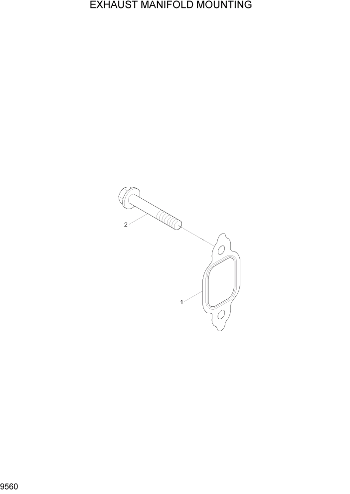 Схема запчастей Hyundai HL740TM-7 - PAGE 9560 EXHAUST MAINFOLD MOUNTING ДВИГАТЕЛЬ БАЗА