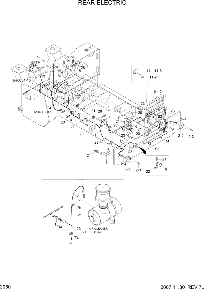 Схема запчастей Hyundai HL740TM-7A - PAGE 2050 REAR ELECTRIC ЭЛЕКТРИЧЕСКАЯ СИСТЕМА