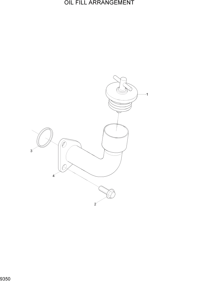 Схема запчастей Hyundai HL740TM-7A - PAGE 9350 OIL FILL ARRANGEMENT ДВИГАТЕЛЬ БАЗА