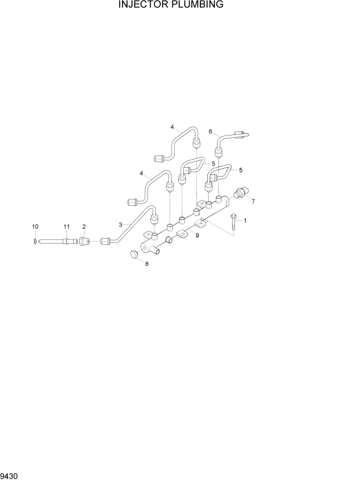 Схема запчастей Hyundai HL740TM-7A - PAGE 9430 INJECTOR PLUMBING ДВИГАТЕЛЬ БАЗА