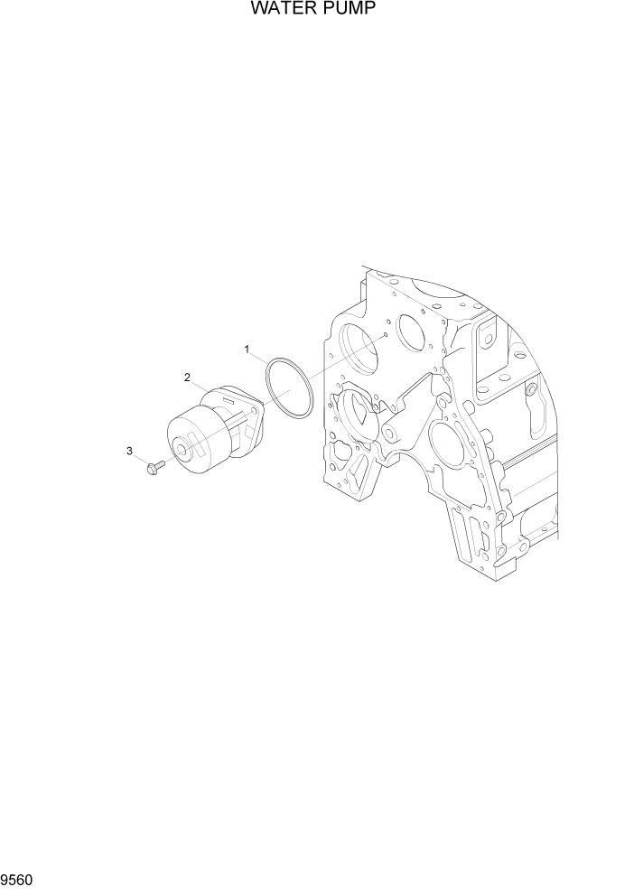 Схема запчастей Hyundai HL740TM-7A - PAGE 9560 WATER PUMP ДВИГАТЕЛЬ БАЗА