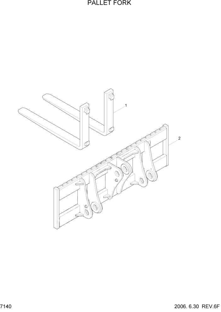 Схема запчастей Hyundai HL757-7 - PAGE 7140 PALLET FORK РАБОЧЕЕ ОБОРУДОВАНИЕ