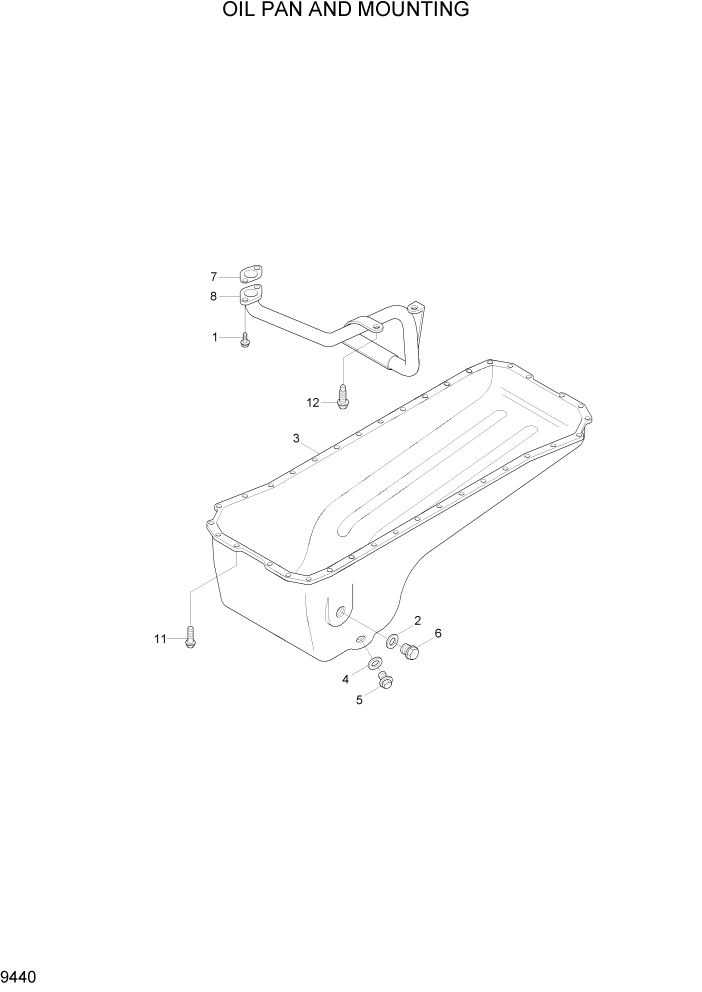 Схема запчастей Hyundai HL757-7 - PAGE 9440 OIL PAN AND MOUNTING ДВИГАТЕЛЬ БАЗА