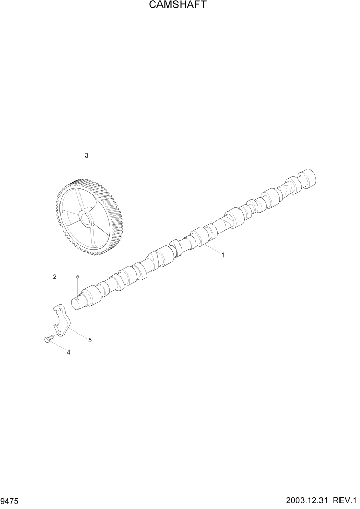 Схема запчастей Hyundai HL757-7 - PAGE 9475 CAMSHAFT ДВИГАТЕЛЬ БАЗА