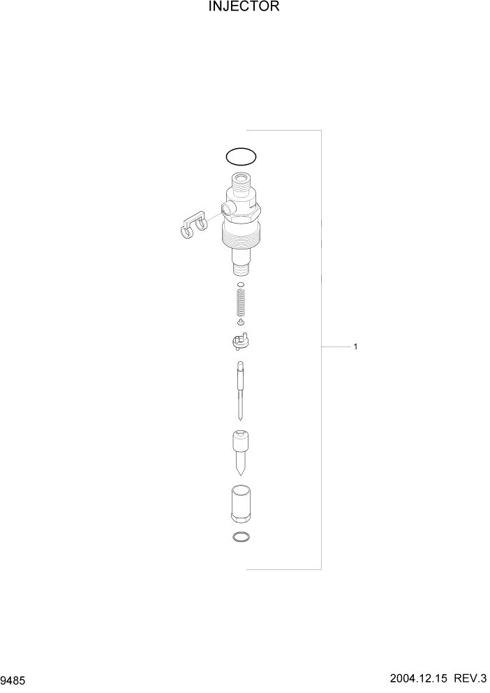 Схема запчастей Hyundai HL757-7 - PAGE 9485 INJECTOR ДВИГАТЕЛЬ БАЗА