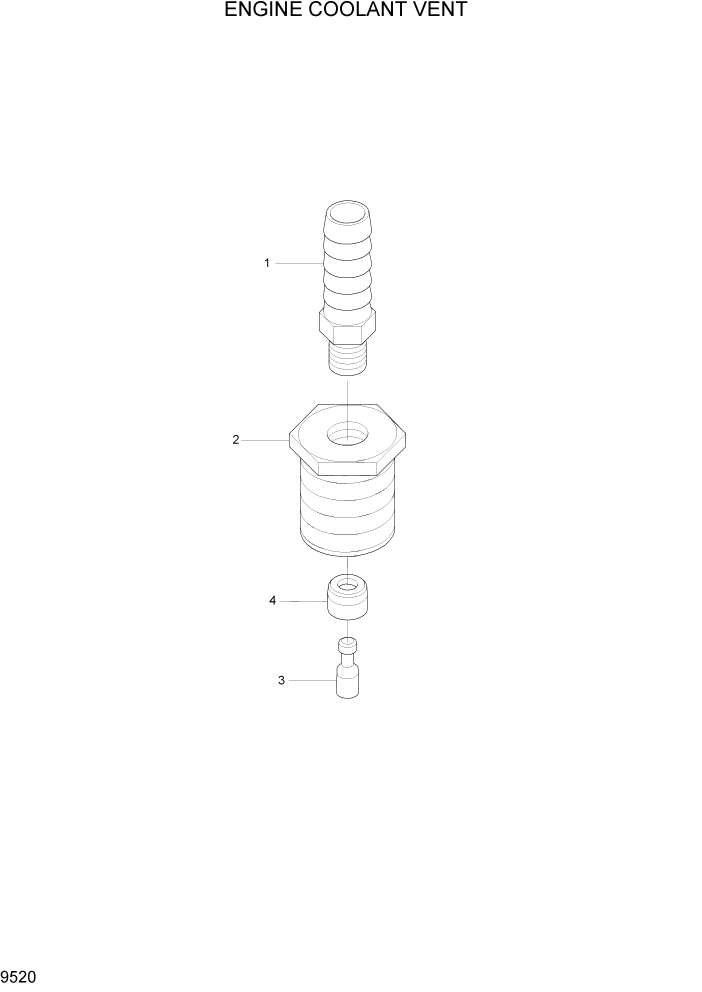 Схема запчастей Hyundai HL757-7 - PAGE 9520 ENGINE COOLANT VENT ДВИГАТЕЛЬ БАЗА