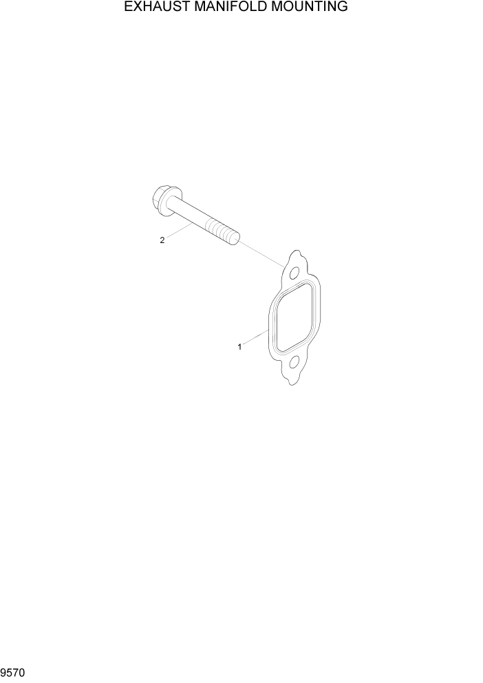 Схема запчастей Hyundai HL757-7 - PAGE 9570 EXHAUST MANIFOLD MOUNTING ДВИГАТЕЛЬ БАЗА