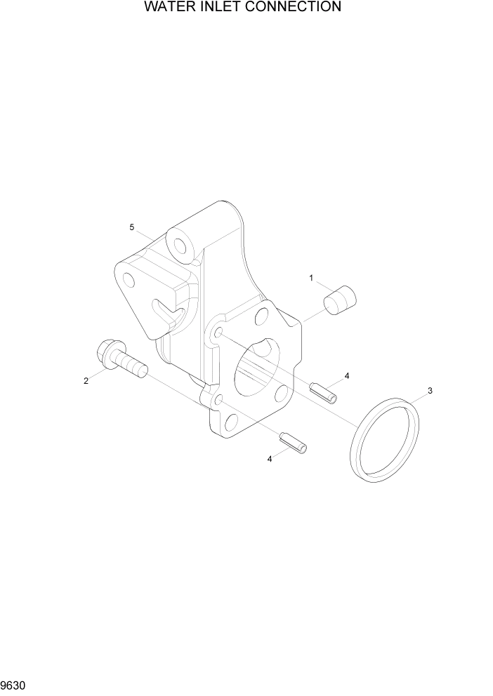 Схема запчастей Hyundai HL757-7 - PAGE 9630 WATER INLET CONNECTION ДВИГАТЕЛЬ БАЗА