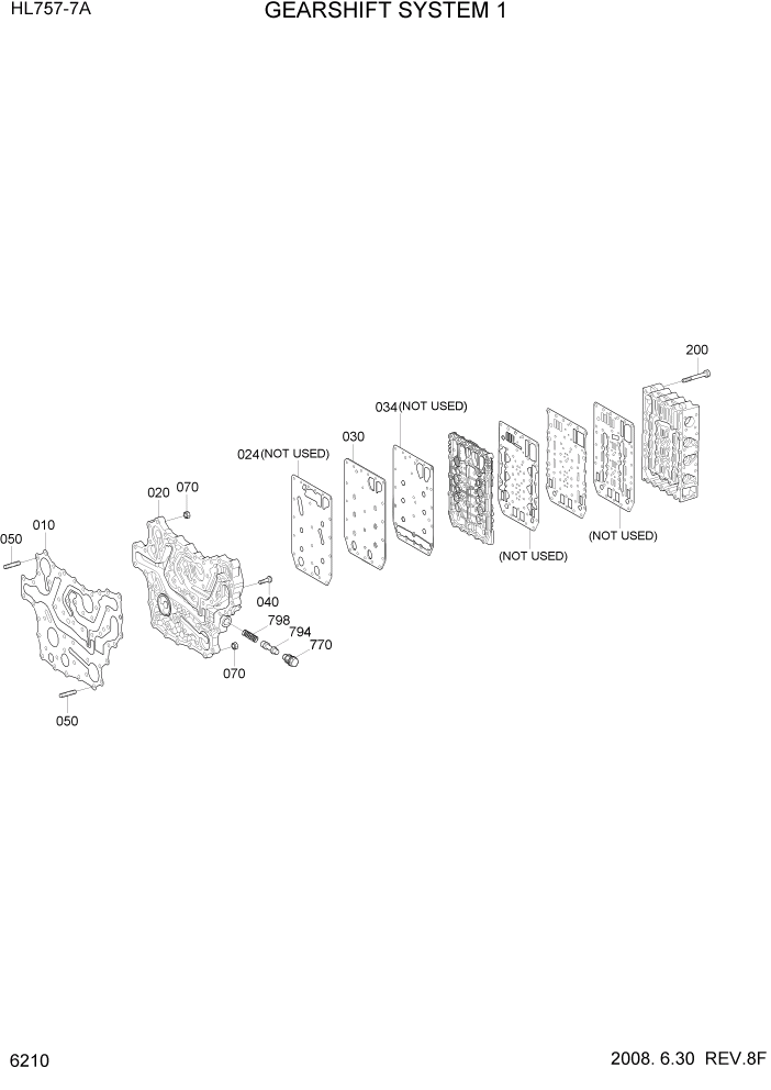 Схема запчастей Hyundai HL757-7A - PAGE 6210 GEARSHIFT SYSTEM 1 СИЛОВАЯ СИСТЕМА
