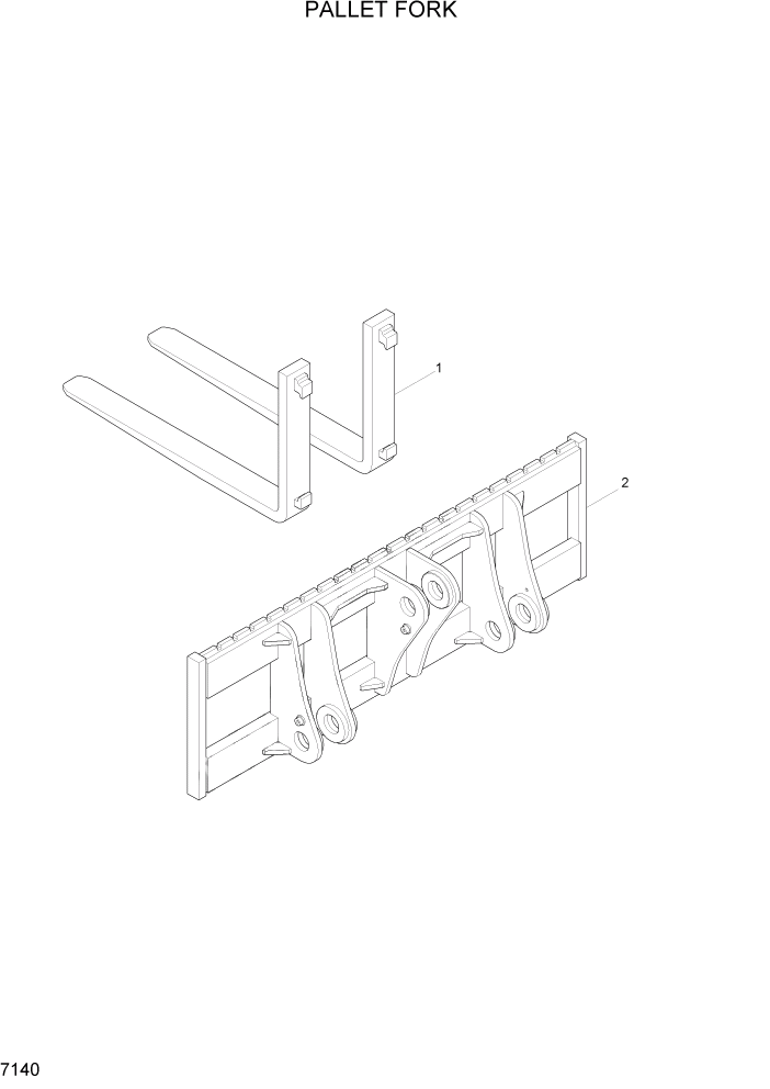 Схема запчастей Hyundai HL757-7A - PAGE 7140 PALLET FORK РАБОЧЕЕ ОБОРУДОВАНИЕ