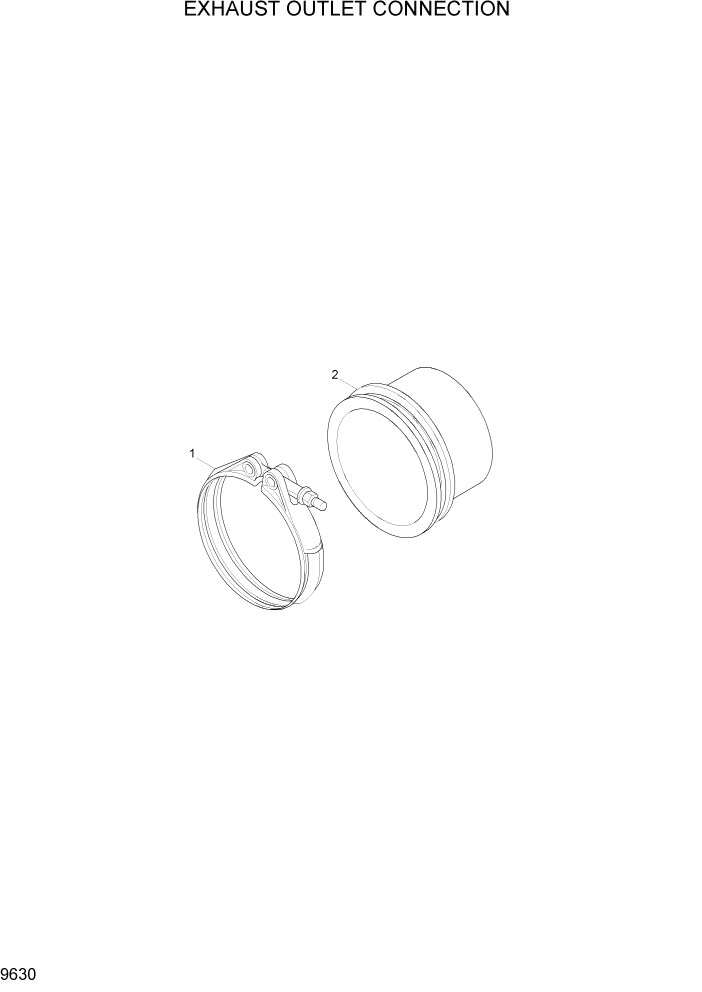 Схема запчастей Hyundai HL757-7A - PAGE 9630 EXHAUST OUTLET CONNECTION ДВИГАТЕЛЬ БАЗА