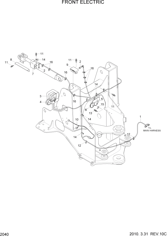 Схема запчастей Hyundai HL757TM7 - PAGE 2040 FRONT ELECTRIC ЭЛЕКТРИЧЕСКАЯ СИСТЕМА