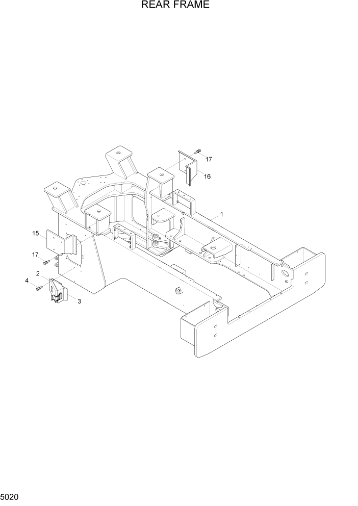 Схема запчастей Hyundai HL757TM7 - PAGE 5020 REAR FRAME СТРУКТУРА