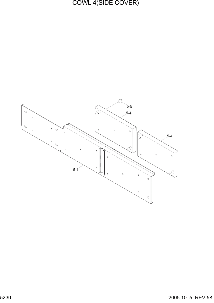 Схема запчастей Hyundai HL757TM7 - PAGE 5230 COWL 4(SIDE COVER) СТРУКТУРА