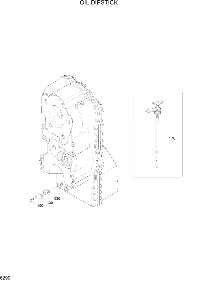 Схема запчастей Hyundai HL757TM7 - PAGE 6290 OIL DIPSTICK СИЛОВАЯ СИСТЕМА