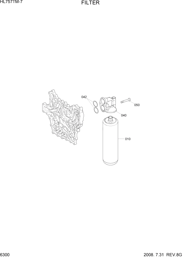 Схема запчастей Hyundai HL757TM7 - PAGE 6300 FILTER СИЛОВАЯ СИСТЕМА