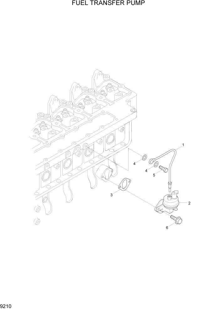 Схема запчастей Hyundai HL757TM7 - PAGE 9210 FUEL TRANSFER PUMP ДВИГАТЕЛЬ БАЗА