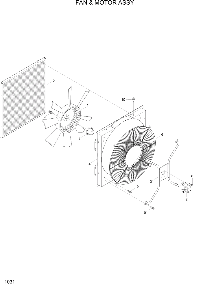 Схема запчастей Hyundai HL757TM7A - PAGE 1031 FAN & MOTOR ASSY СИСТЕМА ДВИГАТЕЛЯ