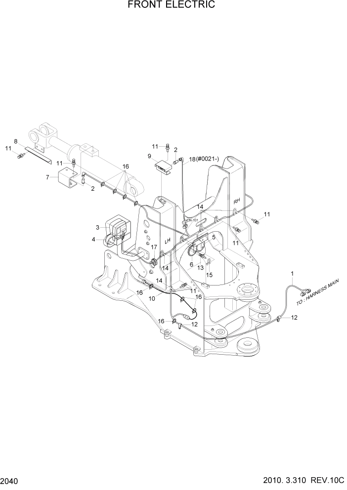 Схема запчастей Hyundai HL757TM7A - PAGE 2040 FRONT ELECTRIC ЭЛЕКТРИЧЕСКАЯ СИСТЕМА
