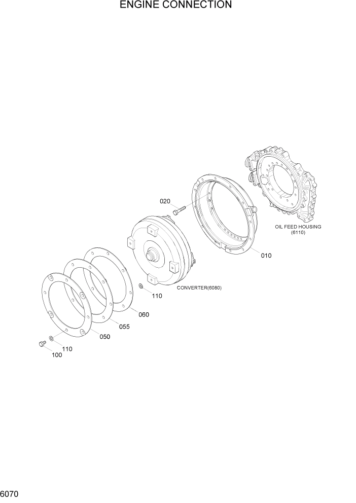 Схема запчастей Hyundai HL757TM7A - PAGE 6070 ENGINE CONNECTION СИЛОВАЯ СИСТЕМА