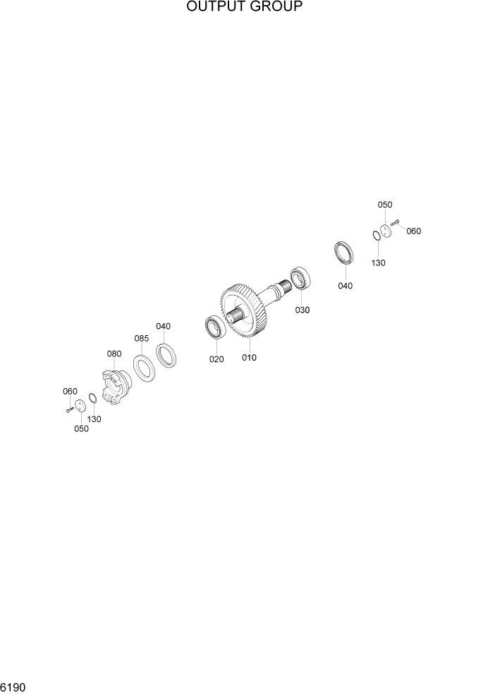 Схема запчастей Hyundai HL757TM7A - PAGE 6190 OUTPUT GROUP СИЛОВАЯ СИСТЕМА