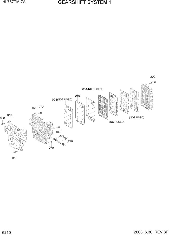 Схема запчастей Hyundai HL757TM7A - PAGE 6210 GEARSHIFT SYSTEM 1 СИЛОВАЯ СИСТЕМА