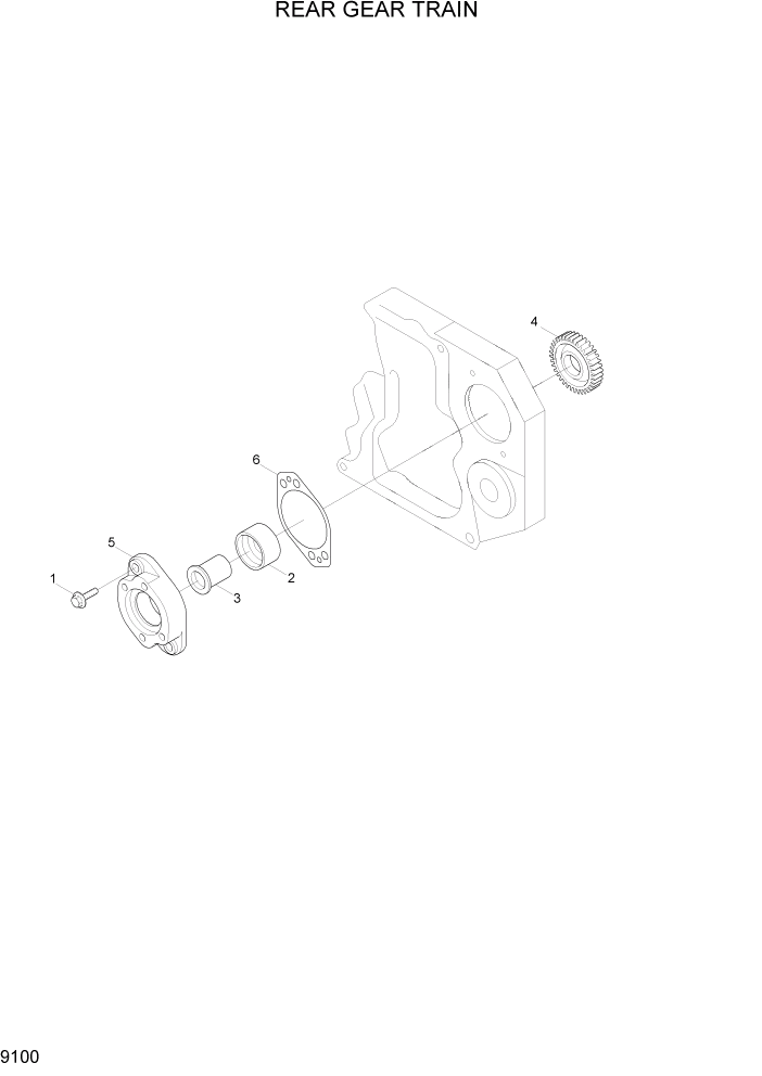 Схема запчастей Hyundai HL757TM7A - PAGE 9100 REAR GEAR TRAIN ДВИГАТЕЛЬ БАЗА