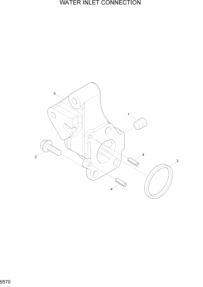 Схема запчастей Hyundai HL757TM7A - PAGE 9570 WATER INLET CONNECTION ДВИГАТЕЛЬ БАЗА
