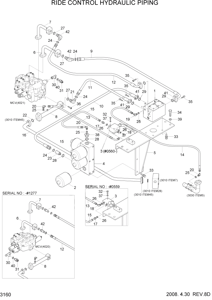 Схема запчастей Hyundai HL760-7 - PAGE 3160 RIDE CONTROL HYDRAULIC PIPING ГИДРАВЛИЧЕСКАЯ СИСТЕМА