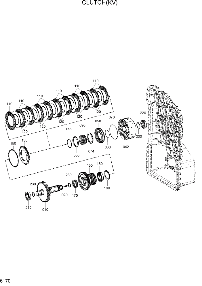 Схема запчастей Hyundai HL760-7 - PAGE 6170 CLUTCH(KV) СИЛОВАЯ СИСТЕМА