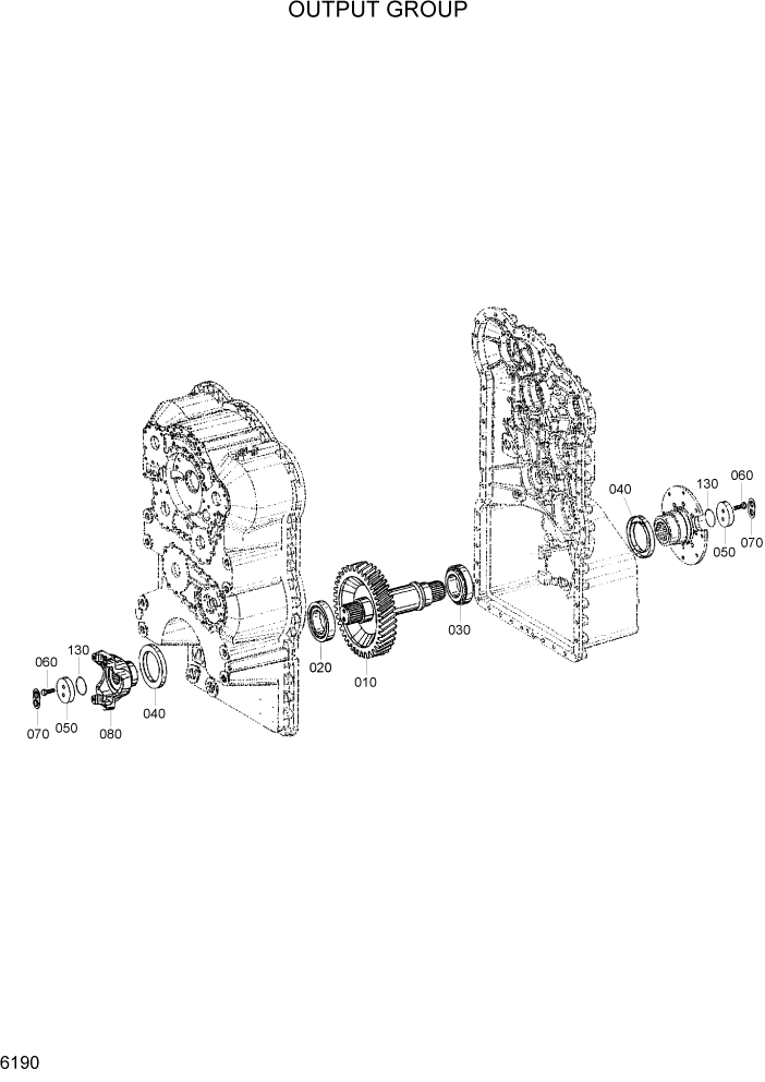 Схема запчастей Hyundai HL760-7 - PAGE 6190 OUTPUT GROUP СИЛОВАЯ СИСТЕМА