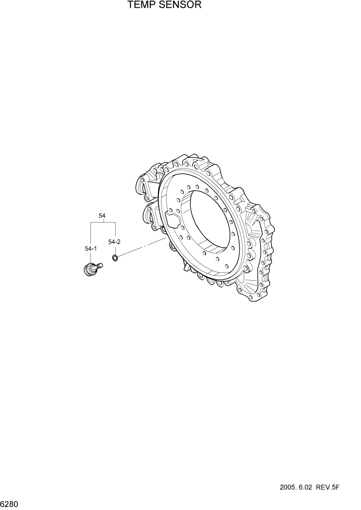 Схема запчастей Hyundai HL760-7 - PAGE 6280 TEMP SENSOR СИЛОВАЯ СИСТЕМА