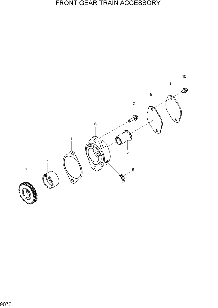 Схема запчастей Hyundai HL760-7 - PAGE 9070 FRONT GEAR TRAIN ACCESSORY ДВИГАТЕЛЬ БАЗА