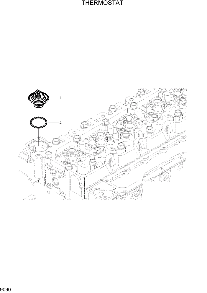 Схема запчастей Hyundai HL760-7 - PAGE 9090 THERMOSTAT ДВИГАТЕЛЬ БАЗА