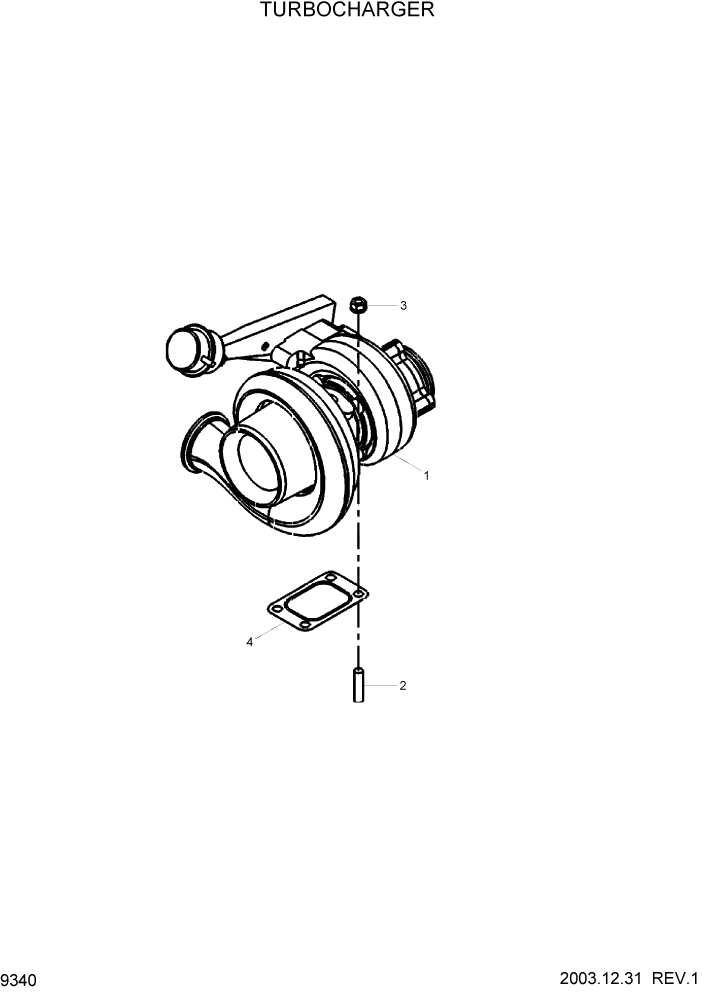 Схема запчастей Hyundai HL760-7 - PAGE 9340 TURBOCHARGER ДВИГАТЕЛЬ БАЗА