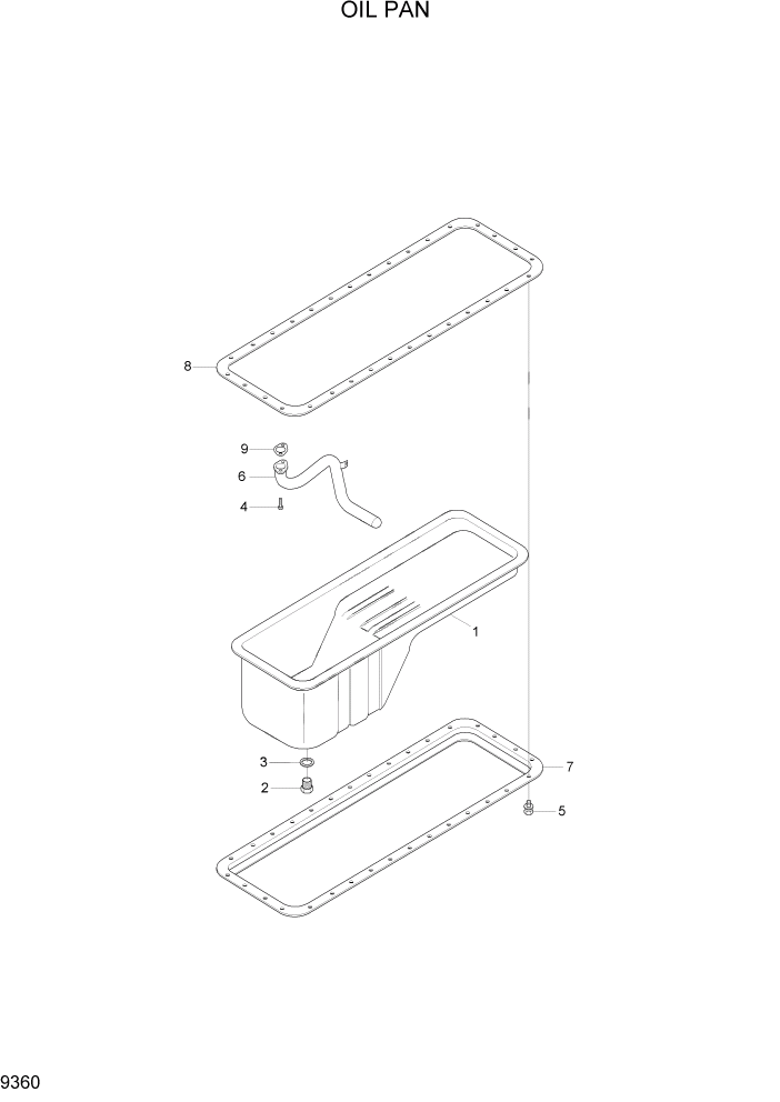 Схема запчастей Hyundai HL760-7A - PAGE 9360 OIL PAN ДВИГАТЕЛЬ БАЗА