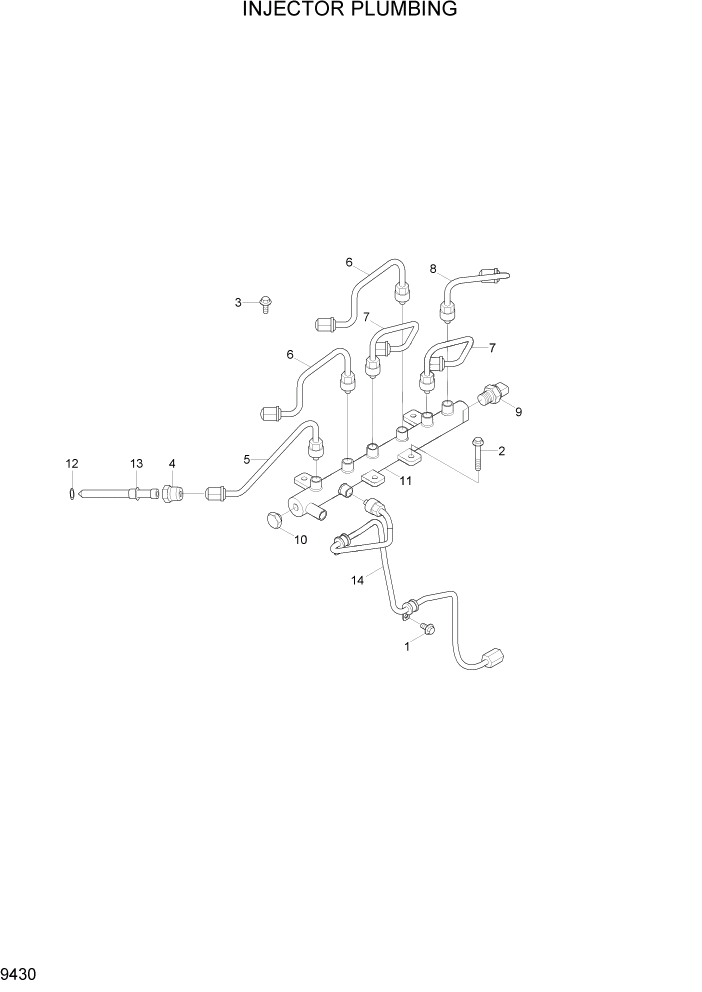 Схема запчастей Hyundai HL760-7A - PAGE 9430 INJECTOR PLUMBING ДВИГАТЕЛЬ БАЗА