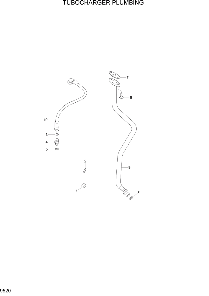 Схема запчастей Hyundai HL760-7A - PAGE 9520 TURBOCHARGER PLUMBING ДВИГАТЕЛЬ БАЗА