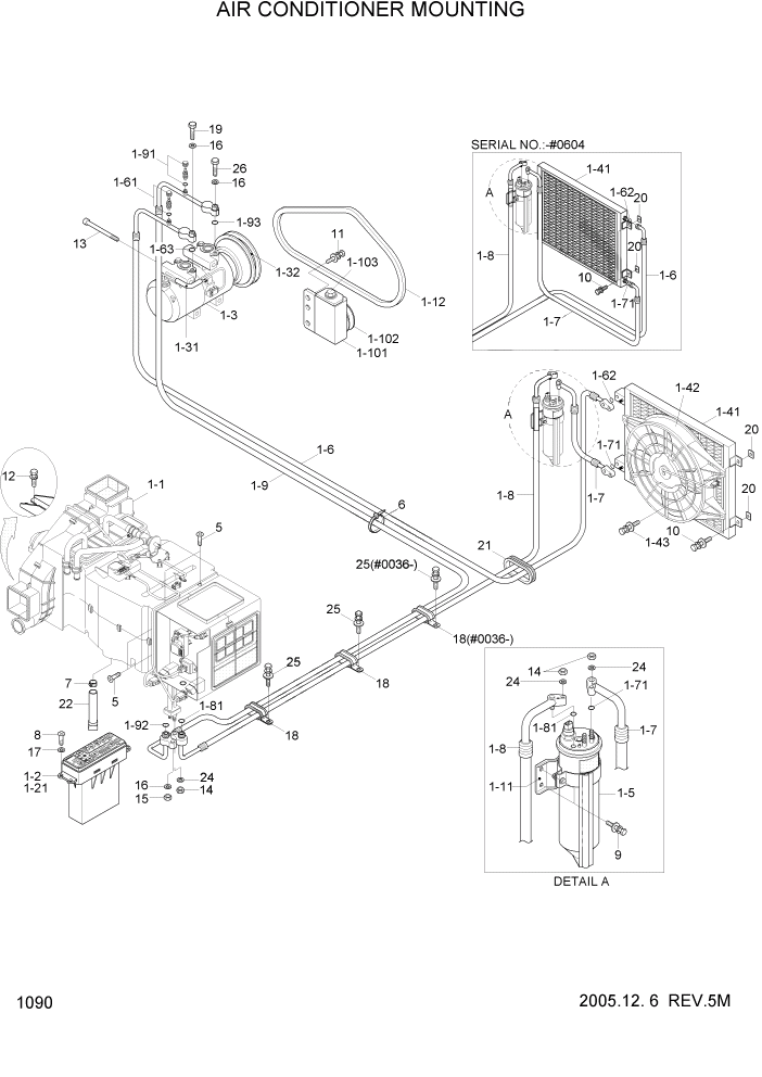 Схема запчастей Hyundai HL770-7 - PAGE 1090 AIR CONDITIONER MOUNTING СИСТЕМА ДВИГАТЕЛЯ