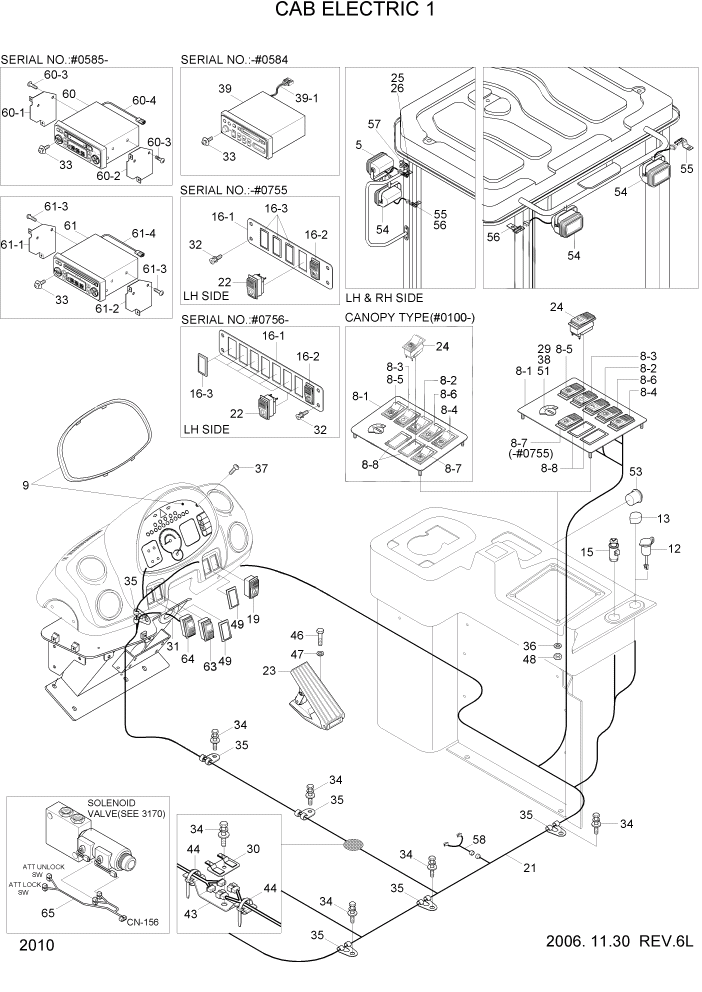 Схема запчастей Hyundai HL770-7 - PAGE 2010 CAB ELECTRIC 1 ЭЛЕКТРИЧЕСКАЯ СИСТЕМА
