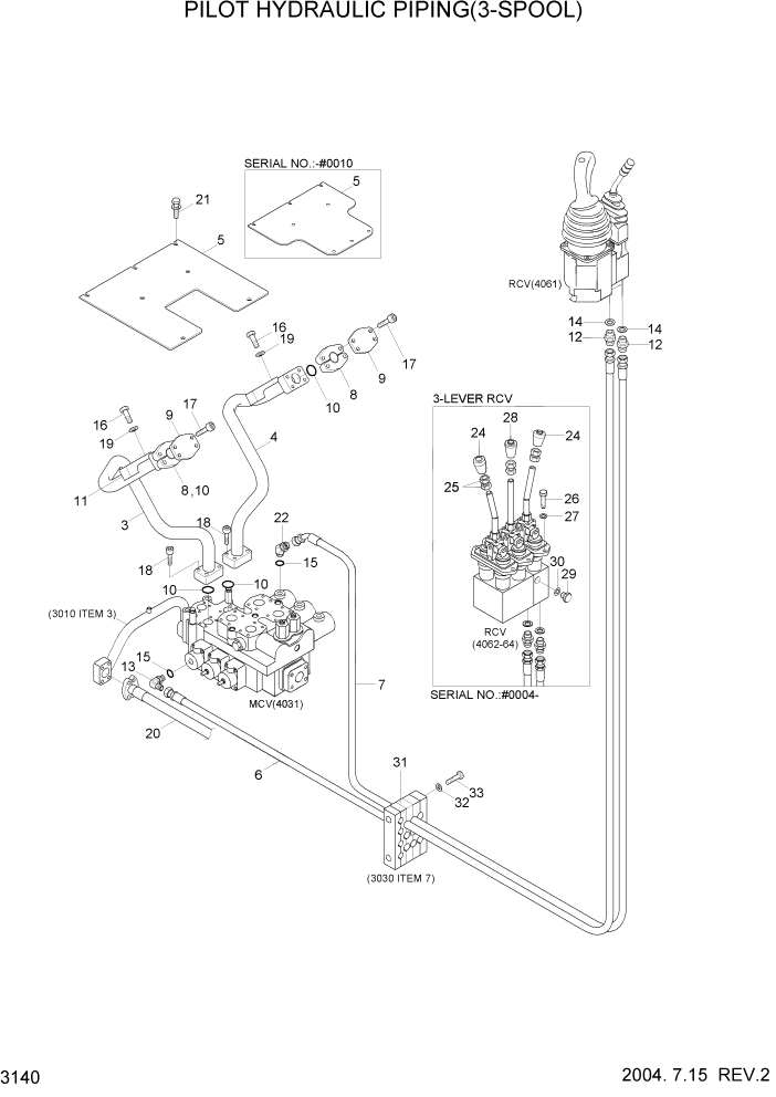 Схема запчастей Hyundai HL770-7 - PAGE 3140 PILOT HYDRAULIC PIPING(3-SPOOL) ГИДРАВЛИЧЕСКАЯ СИСТЕМА