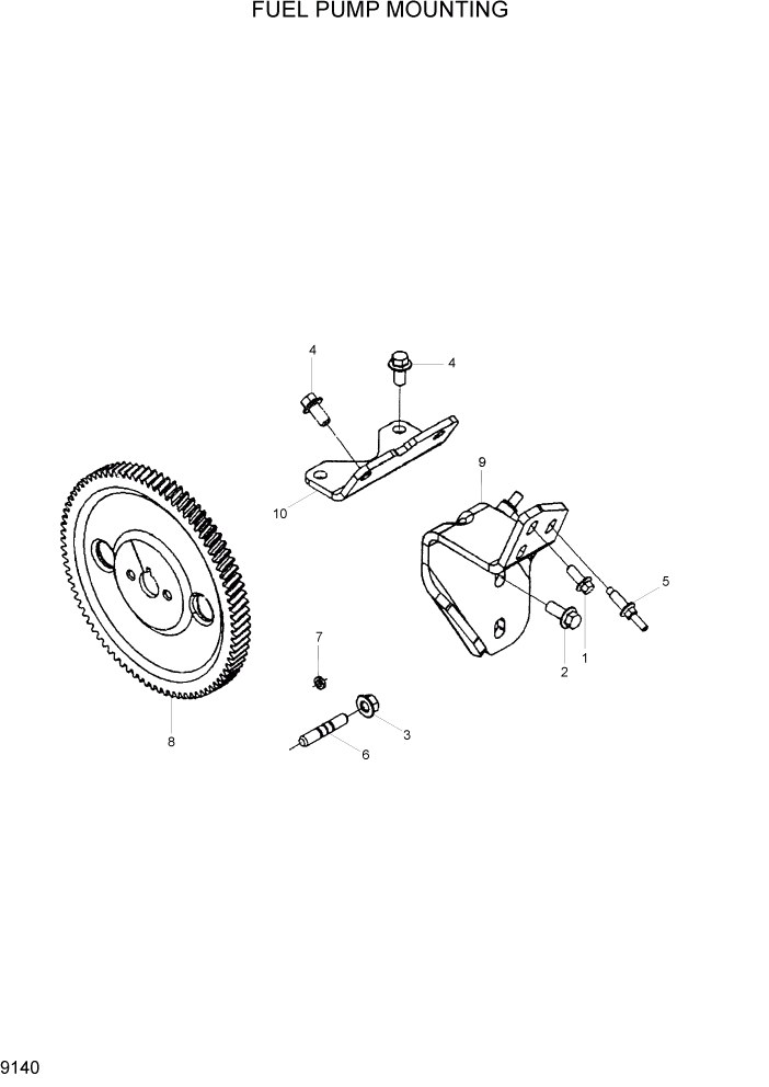 Схема запчастей Hyundai HL770-7 - PAGE 9140 FUEL PUMP MOUNTING ДВИГАТЕЛЬ БАЗА