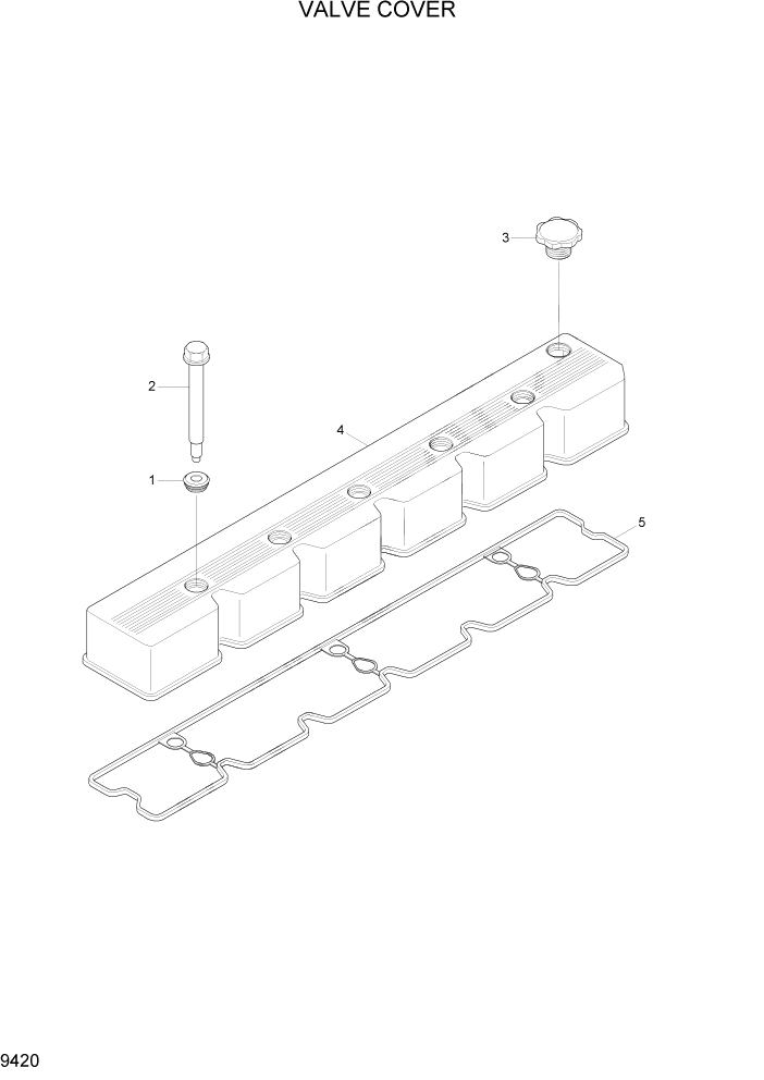 Схема запчастей Hyundai HL770-7 - PAGE 9420 VALVE COVER ДВИГАТЕЛЬ БАЗА