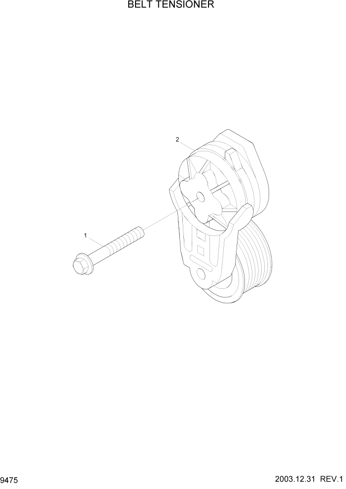 Схема запчастей Hyundai HL770-7 - PAGE 9475 BELT TENSIONER ДВИГАТЕЛЬ БАЗА
