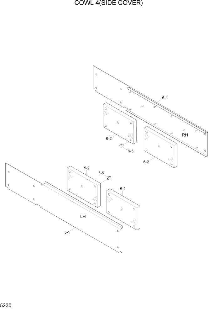 Схема запчастей Hyundai HL770-7A - PAGE 5230 COWL 4(SIDE COVER) СТРУКТУРА