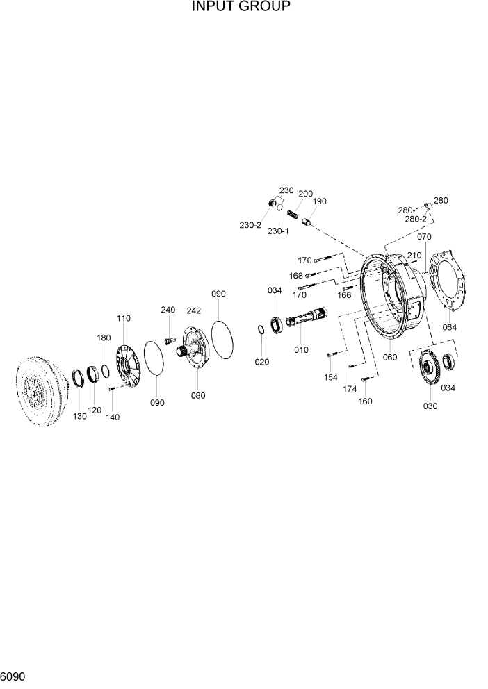 Схема запчастей Hyundai HL770-7A - PAGE 6090 INPUT GROUP СИЛОВАЯ СИСТЕМА