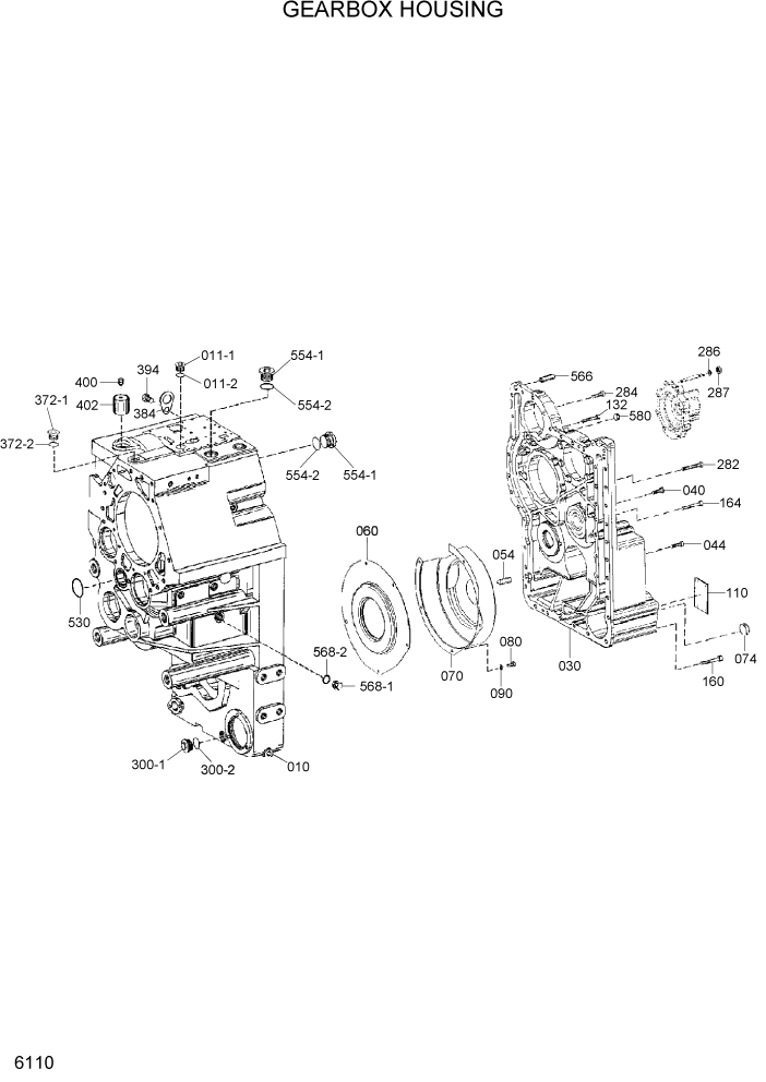 Схема запчастей Hyundai HL770-7A - PAGE 6110 GEARBOX HOUSING СИЛОВАЯ СИСТЕМА