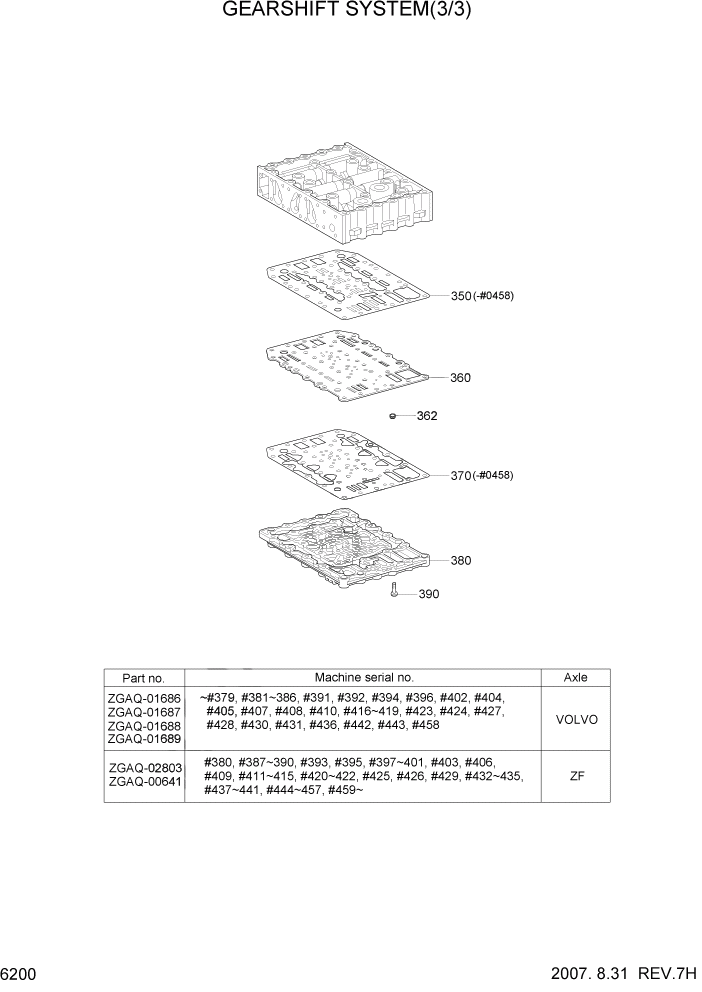 Схема запчастей Hyundai HL770-7A - PAGE 6200 GEARSHIFT SYSTEM(3/3) СИЛОВАЯ СИСТЕМА