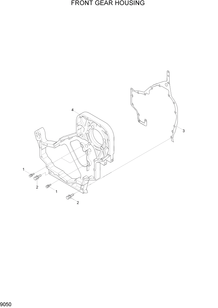 Схема запчастей Hyundai HL770-7A - PAGE 9050 FRONT GEAR HOUSING ДВИГАТЕЛЬ БАЗА