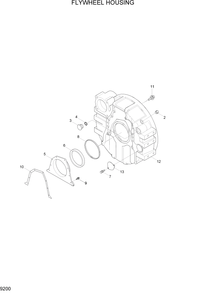Схема запчастей Hyundai HL770-7A - PAGE 9200 FLYWHEEL HOUSING ДВИГАТЕЛЬ БАЗА